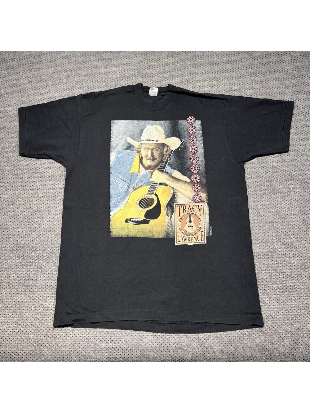 Vintage 1990S Tracy Lawrence Band Concert T-Shirt XL Music Band Rare Men’s Black